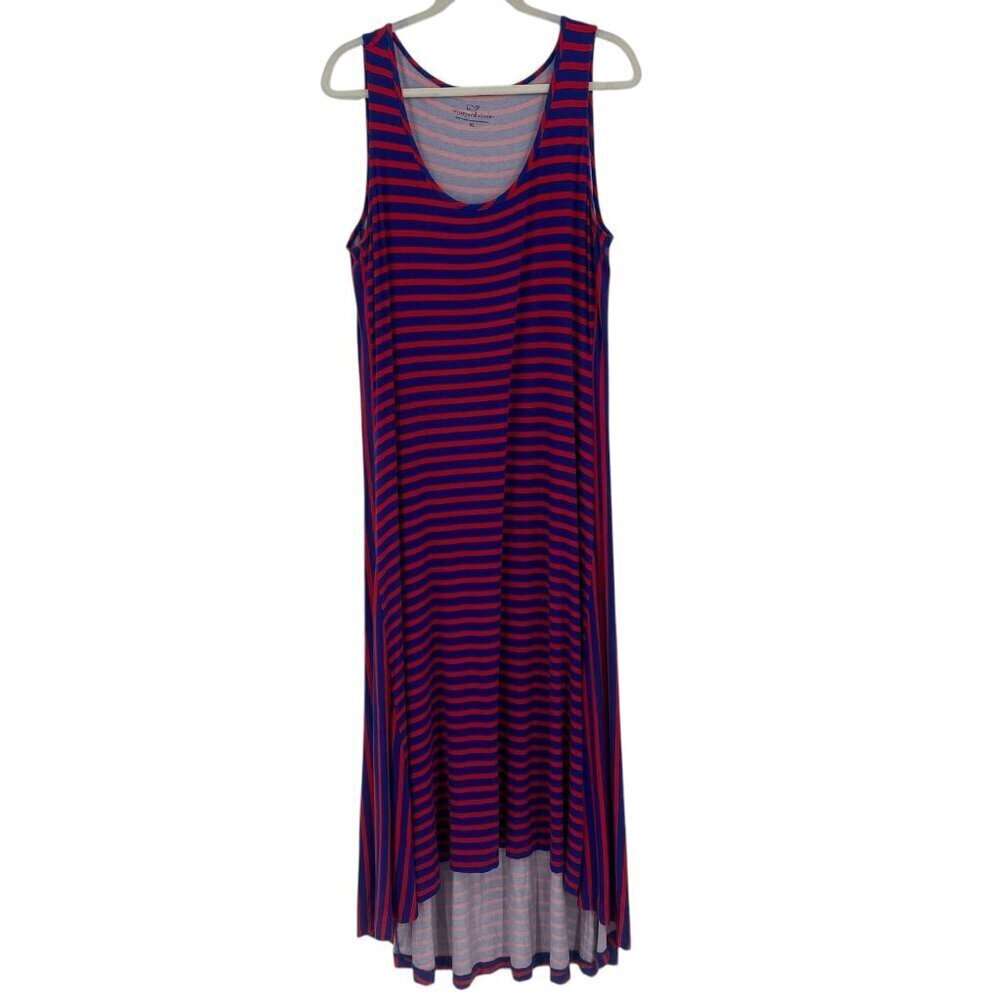 Vineyard Vines Women’s Size XL Blue Red nautical Stripe Maxi Dress